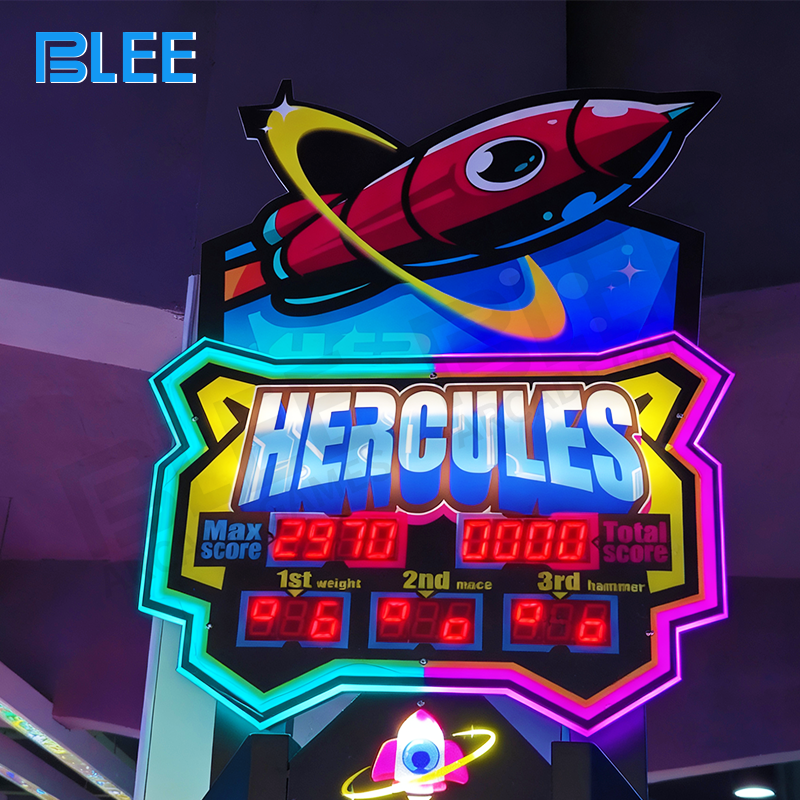 Multiple players competing side-by-side on two Rocket Hercules machines